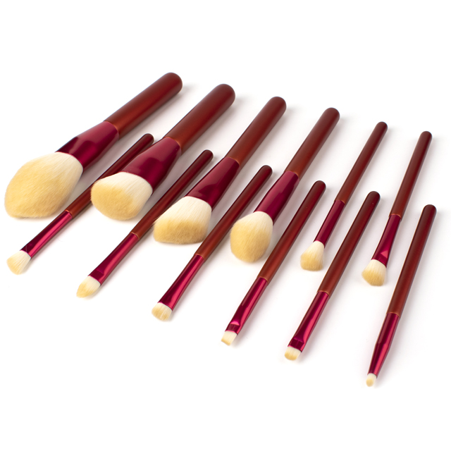 12 pcs red color makeup brush set blurring brush set